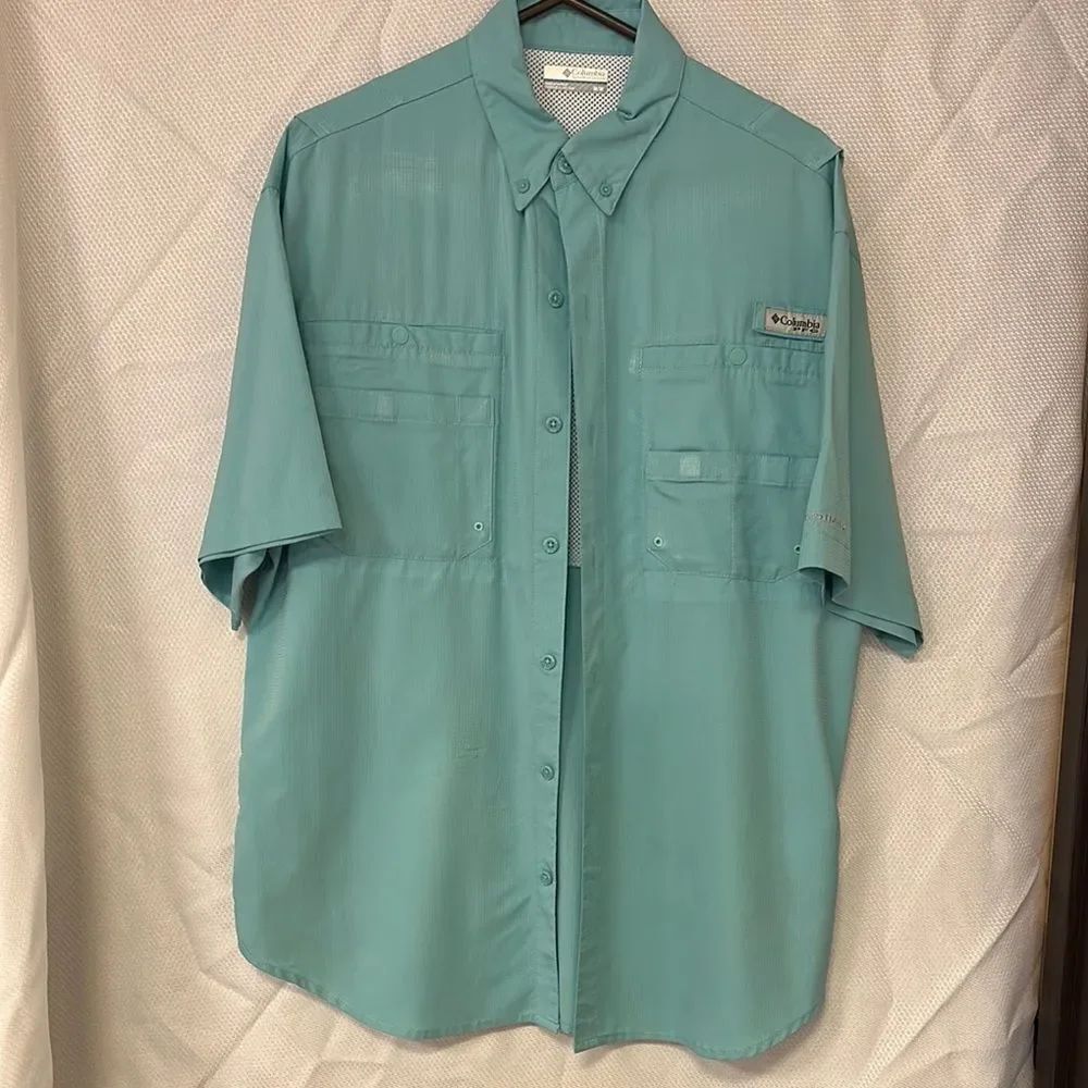 Columbia Blue Casual Button Down Shirt